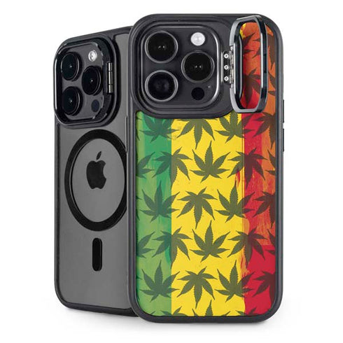 Marijuana Rasta Pattern iPhone 16 Pro Kickstand Case
